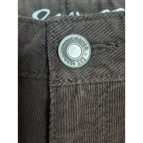 Eddie Bauer Brown Corduroy Boyfriend Fit Slim Leg Women Size 10 Tall Inseam 33" - Picture 3 of 10
